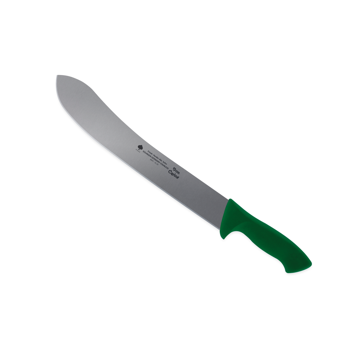 Abhäutemesser Don Carlos von F. HERDER mit 31,5 cm Klinge und grünem Kunststoffgriff