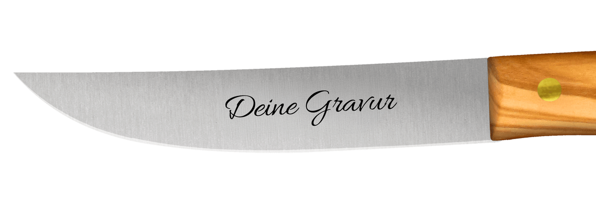 Steakmesser 2er Set - Eigene Gravur – 
Personalisierung durch präzise Lasergravur
