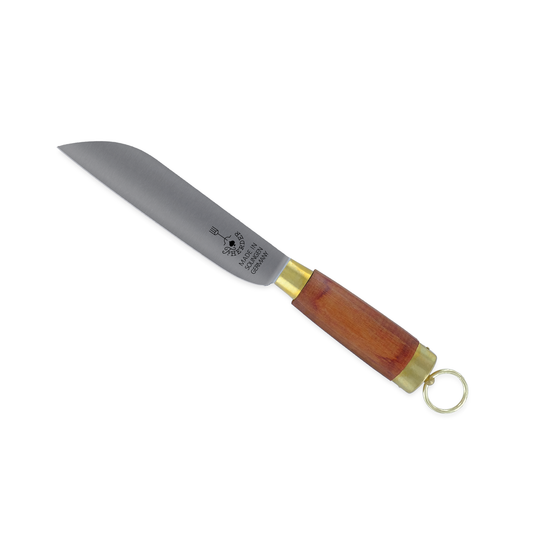 Boschermesser Classic gerade 13 cm von F. HERDER mit Kirschholzgriff, Messingzwingen und Ring