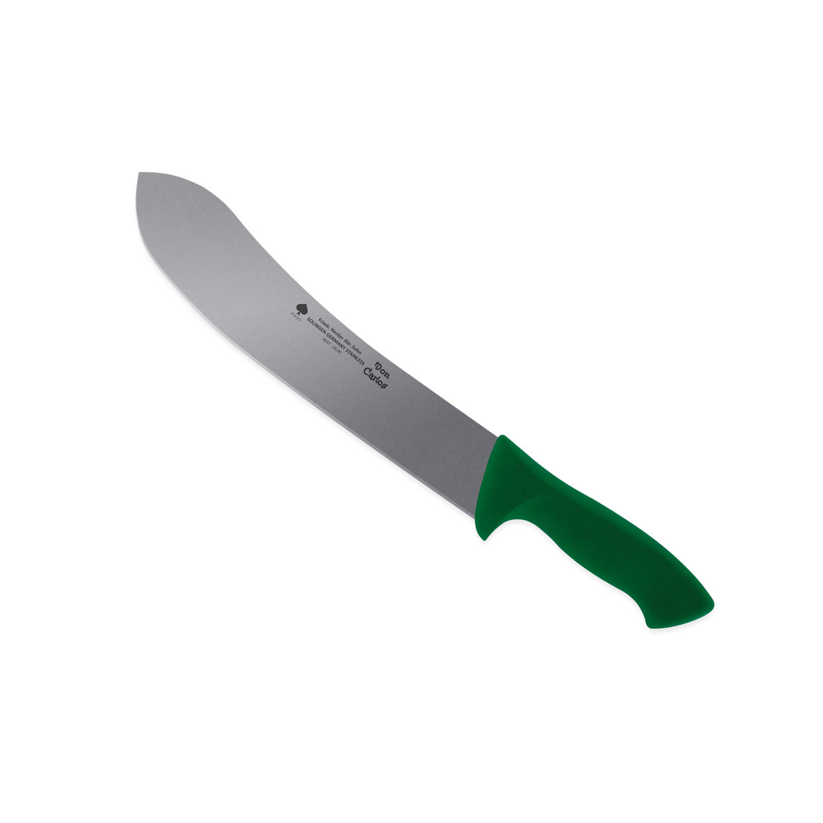 Abhäutemesser Don Carlos von F. HERDER mit 26 cm Klinge und grünem Kunststoffgriff