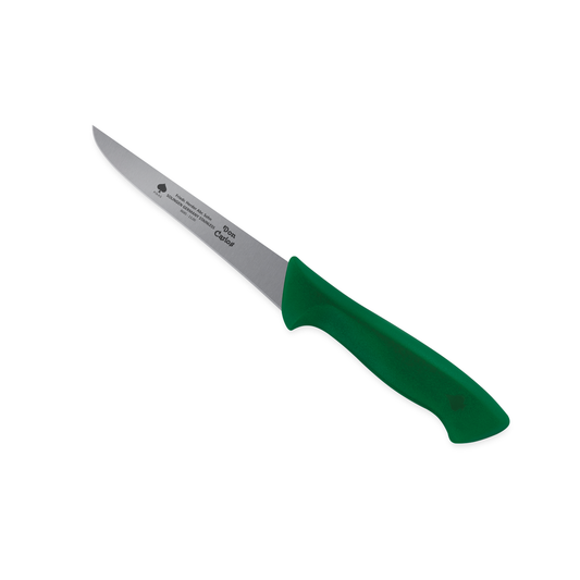 Ausbeinmesser Don Carlos von F. HERDER mit gerader 13 cm Klinge und grünem Kunststoffgriff