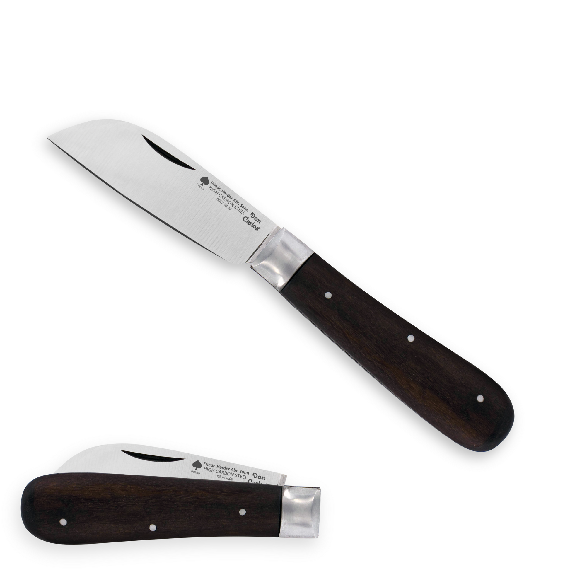 traditionelles Garten-Taschenmesser aus Italien mit edlem Sapelli-Holzgriff. Die Carbonstahl-Klinge steht für extreme Schärfe und präzises Arbeiten im Garten – ein hochwertiges Werkzeug für Gärtner und Outdoor-Fans.